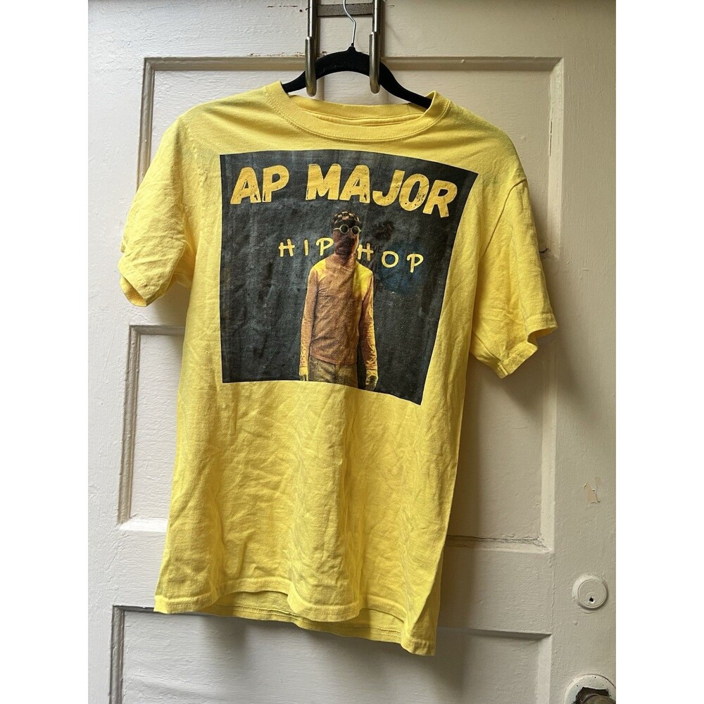 Mens Yellow AP Major Hip Hop Tshirt Size S Streetwear Steampunk Nerd Rap Music